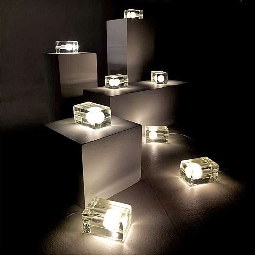 Glasblock bordslampa med G9-sockel | Veska