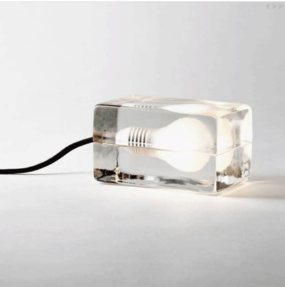Glasblock bordslampa med G9-sockel | Veska