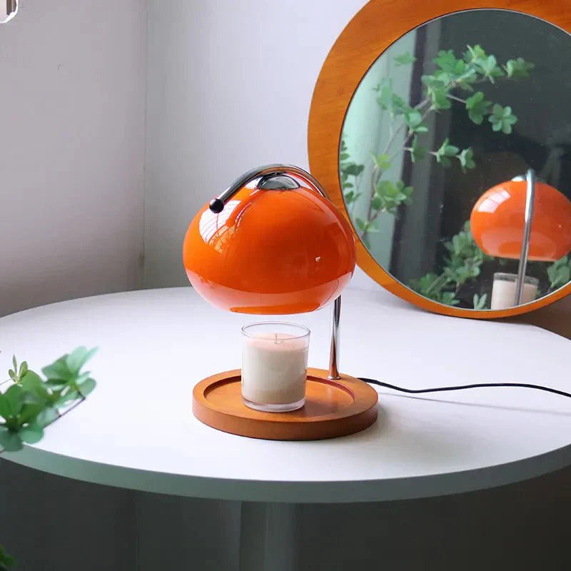Glasbordslampa i retrostil med stativ | Veska Mörk orange