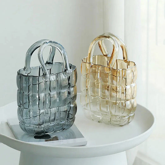 Glass Bag Vase | Veska Amber