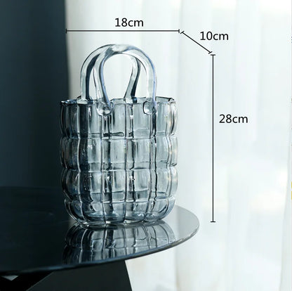 Glass Bag Vase | Veska Blågrå