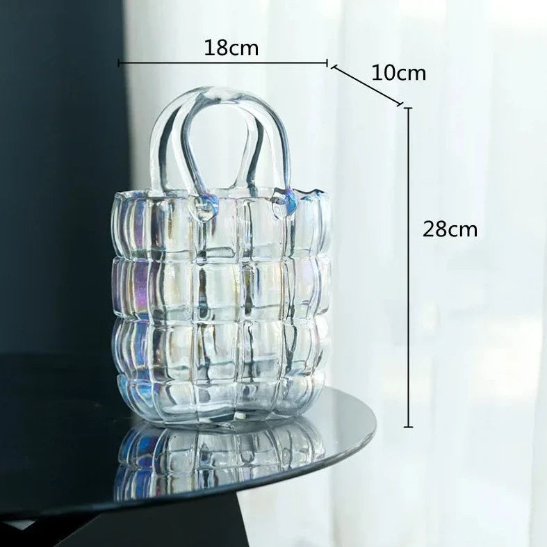 Glass Bag Vase | Veska Ljus Prisma