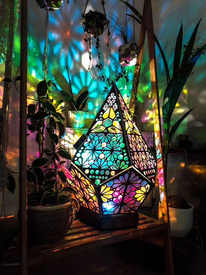 Glass-in-Block Stil LED Bordslampa - LumiAura | Veska