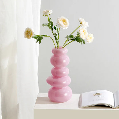 Glass Pebble Vase | Veska Ogenomskinlig Rosa