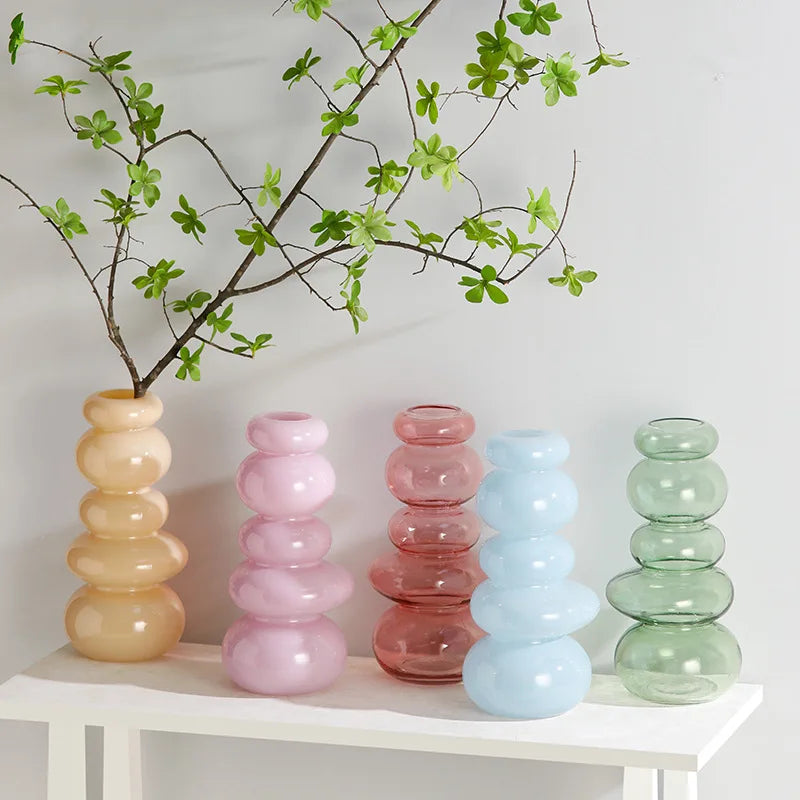 Glass Pebble Vase | Veska Opak Ljusblå