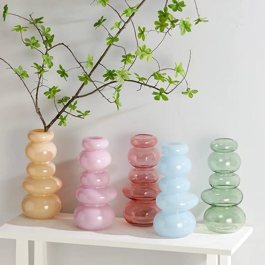 Glass Pebble Vase | Veska Opak Ljusblå