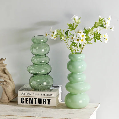Glass Pebble Vase | Veska Opaquemerald
