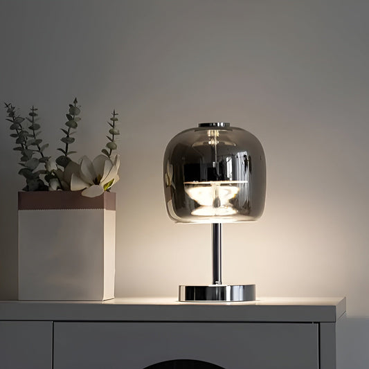 Gleam Lamp - Stilren rökgrå glaslampa USB-driven dimbar ljus | Veska