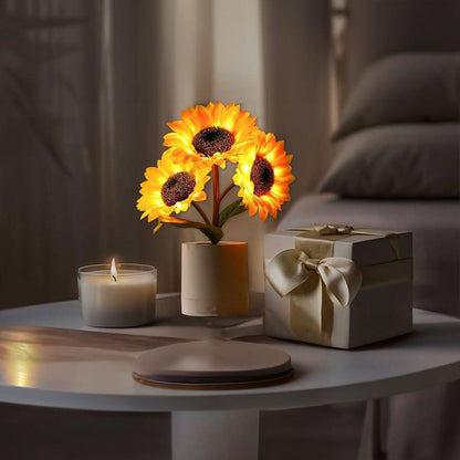Glittrande Solros LED Bordslampa | Veska