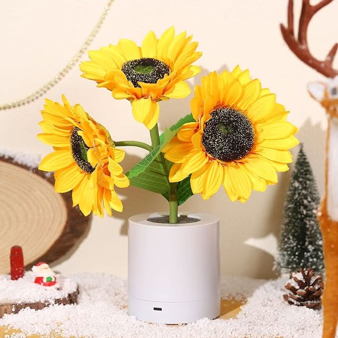 Glittrande Solros LED Bordslampa | Veska