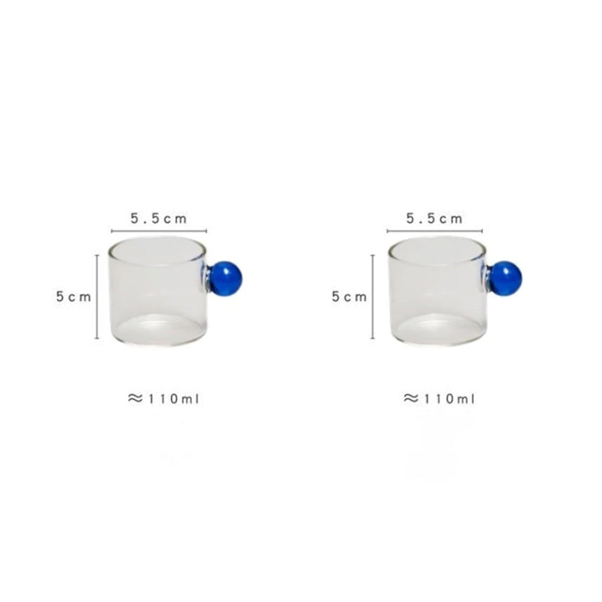 Globe Handtag Glas Espresso Kopp | Veska 2x Blå