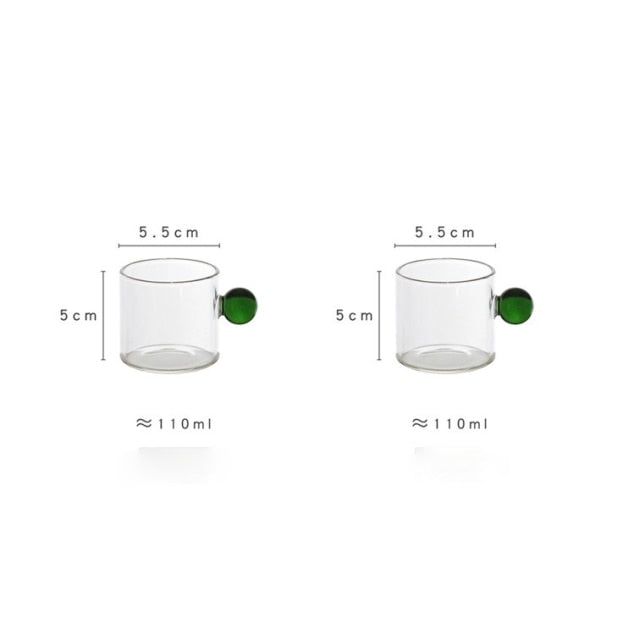 Globe Handtag Glas Espresso Kopp | Veska 2x Grön
