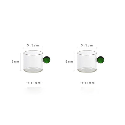 Globe Handtag Glas Espresso Kopp | Veska 2x Grön