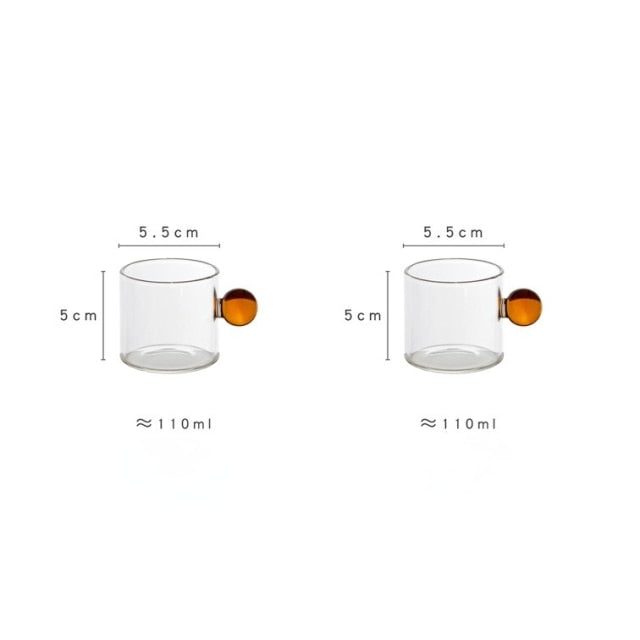 Globe Handtag Glas Espresso Kopp | Veska 2x Gul