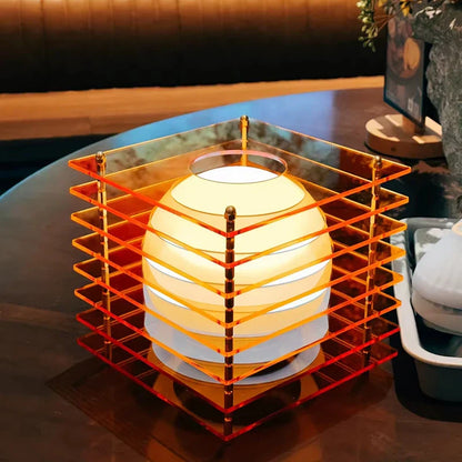 Glow Sphere Geometrisk Minimal Bordsbelysning | Veska Orange