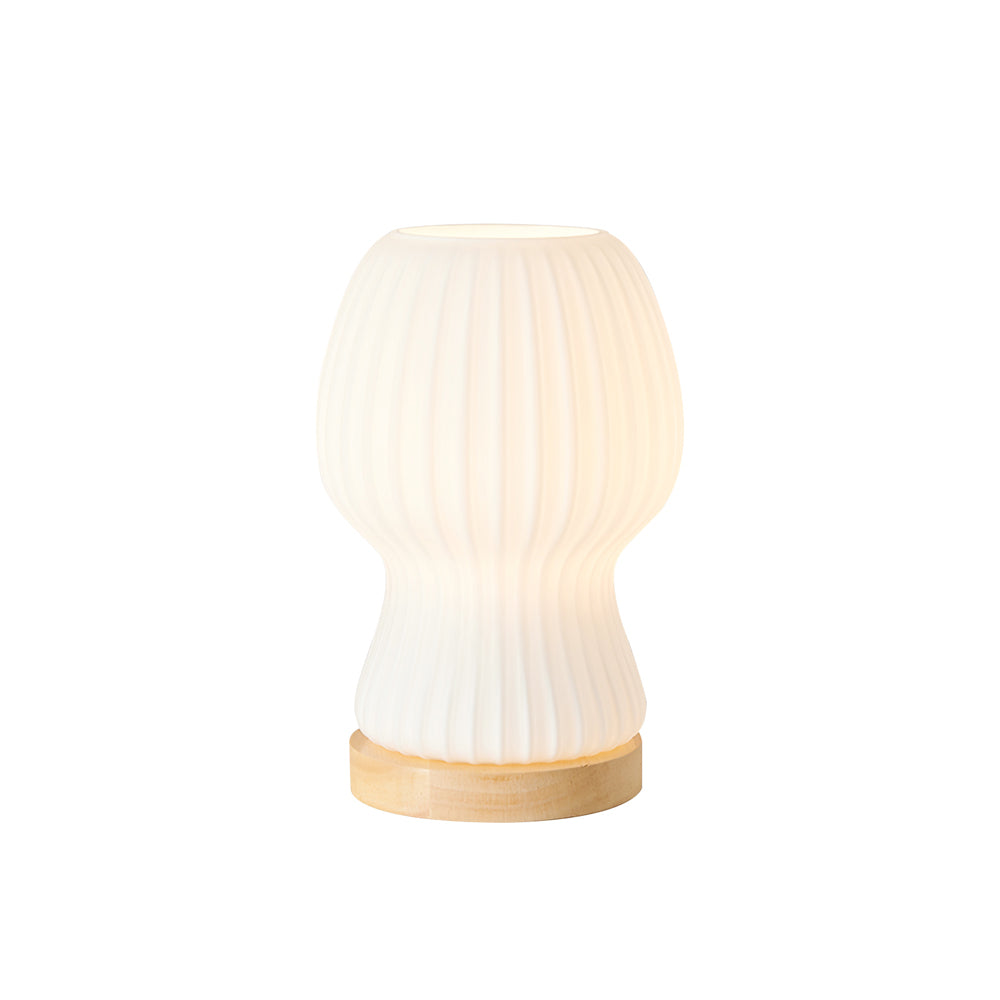 GlowBeam – Viktad glasbordslampa med träaccent | Veska