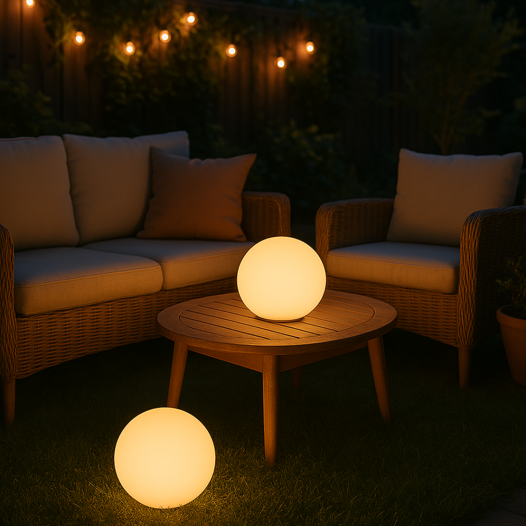GlowOrb – Trådlampad LED-färgglans-bordslampa med fjärrkontroll & USB-uppladdningsbar | Veska