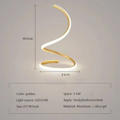 GlowStream - Modern LED Bordslampa | Veska Guld-Stor EU Kontakt