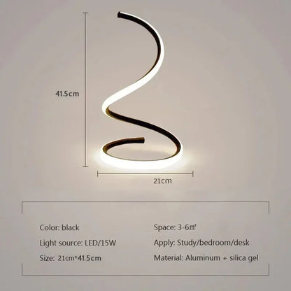 GlowStream - Modern LED Bordslampa | Veska Svart-Stor EU Kontakt