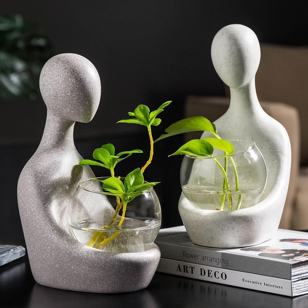 GlowVeskaoom Belyst hydroponisk vas med modern elegans | Veska Vit