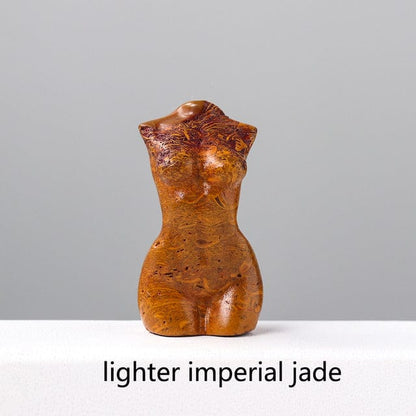 Goddess Silhouette Crystal Statue | Veska Imperial jade