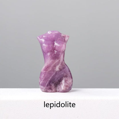 Goddess Silhouette Crystal Statue | Veska Lepidolit