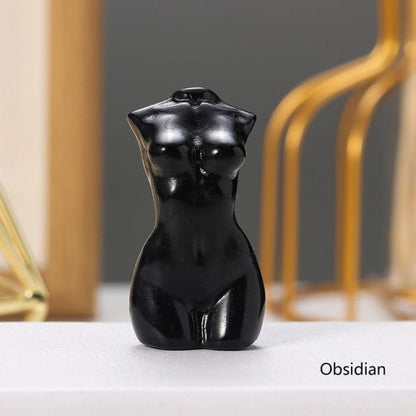 Goddess Silhouette Crystal Statue | Veska Obsidian