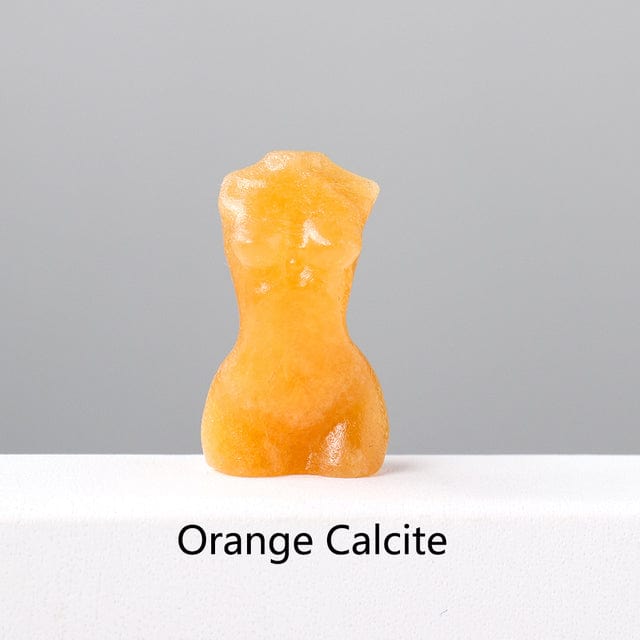 Goddess Silhouette Crystal Statue | Veska Orange kalcit