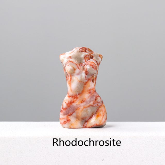 Goddess Silhouette Crystal Statue | Veska Rhodochrosit