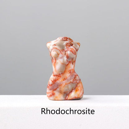 Goddess Silhouette Crystal Statue | Veska Rhodochrosit