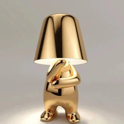 Golden Man LED Thinking Table Lamp – Lekfull sängbordslampa för sovrum & dekoration | Veska Herr. Varför