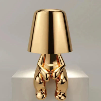 Golden Man LED Thinking Table Lamp – Lekfull sängbordslampa för sovrum & dekoration | Veska Mr. När