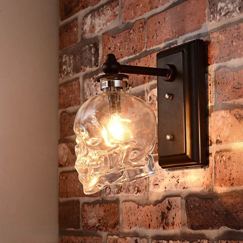 Gothic Skull Bottle Retro Vägglampa | Veska