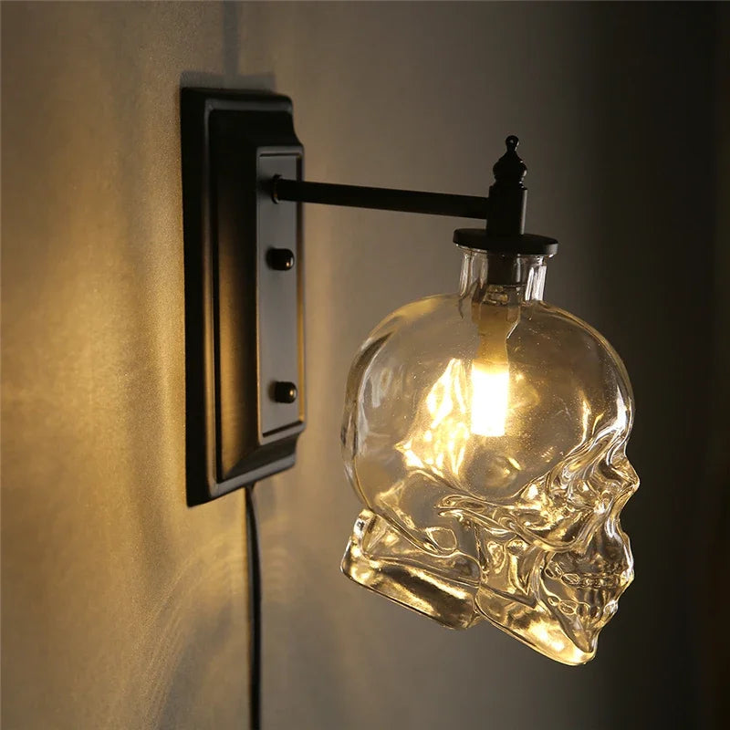 Gothic Skull Bottle Retro Vägglampa | Veska
