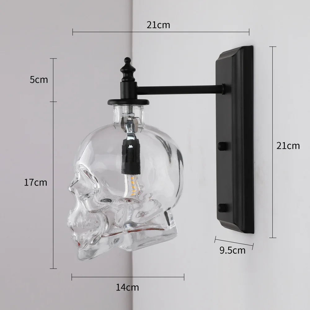 Gothic Skull Bottle Retro Vägglampa | Veska Standardtitel