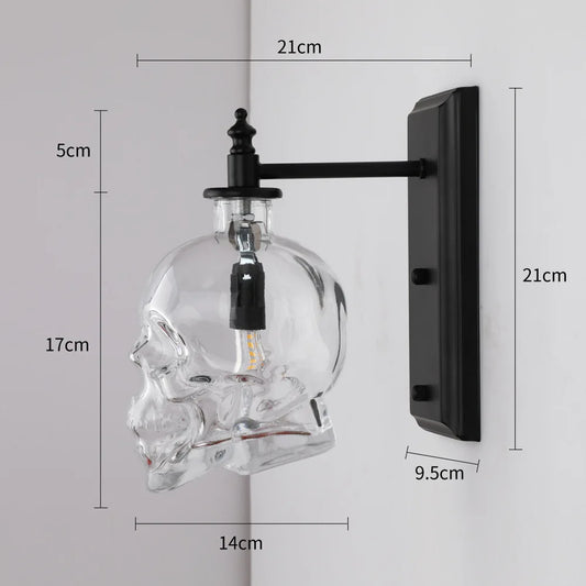 Gothic Skull Bottle Retro Vägglampa | Veska Standardtitel