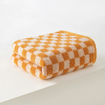 Grids Cotton Face Towel | Veska Gul 34X75cm