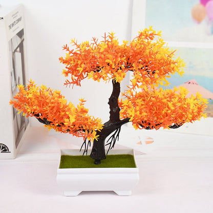 Grön Bloom Charmig Konstgjord Växt Dekor | Veska orange gul