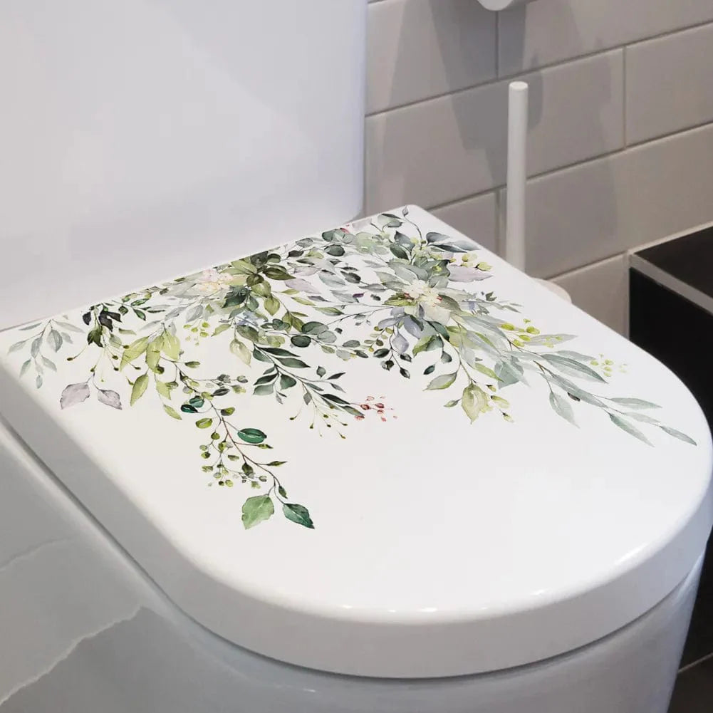 Gröna växtblad badrumsdekaler | Veska