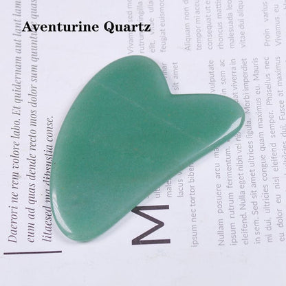 Gua Sha hjärtformat kristallkvarts | Veska Aventurinkvarts