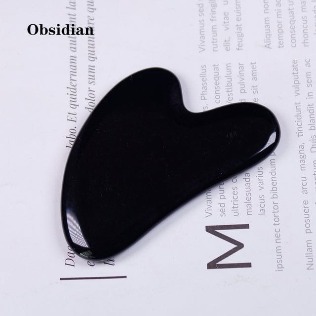 Gua Sha hjärtformat kristallkvarts | Veska Obsidian