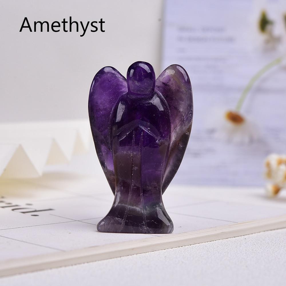 Guardian Angel Crystal Carving | Veska Ametist 5cm 2"