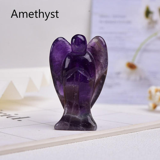 Guardian Angel Crystal Carving | Veska Ametist 5cm 2"