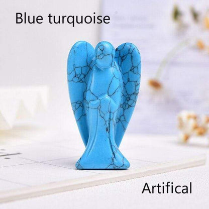 Guardian Angel Crystal Carving | Veska Blå turkos 5cm 2"