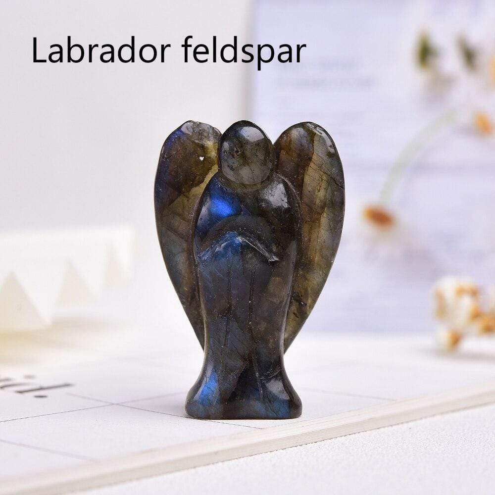 Guardian Angel Crystal Carving | Veska Labrador fältspat 5cm 2"