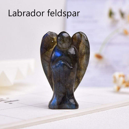 Guardian Angel Crystal Carving | Veska Labrador fältspat 5cm 2"