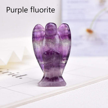 Guardian Angel Crystal Carving | Veska Lila fluorite 5cm 2"