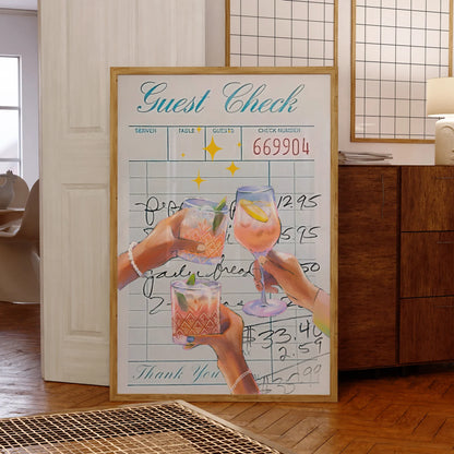 "Guest Check" Väggkonst – Retro & Lekfull Inredning | Veska