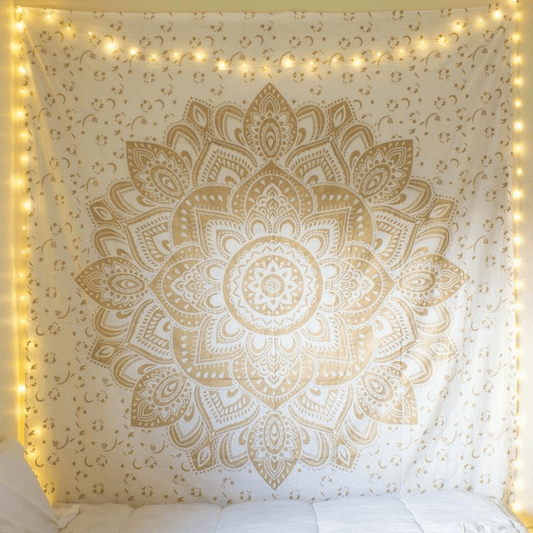 Guld Mandala Väggbonad | Veska