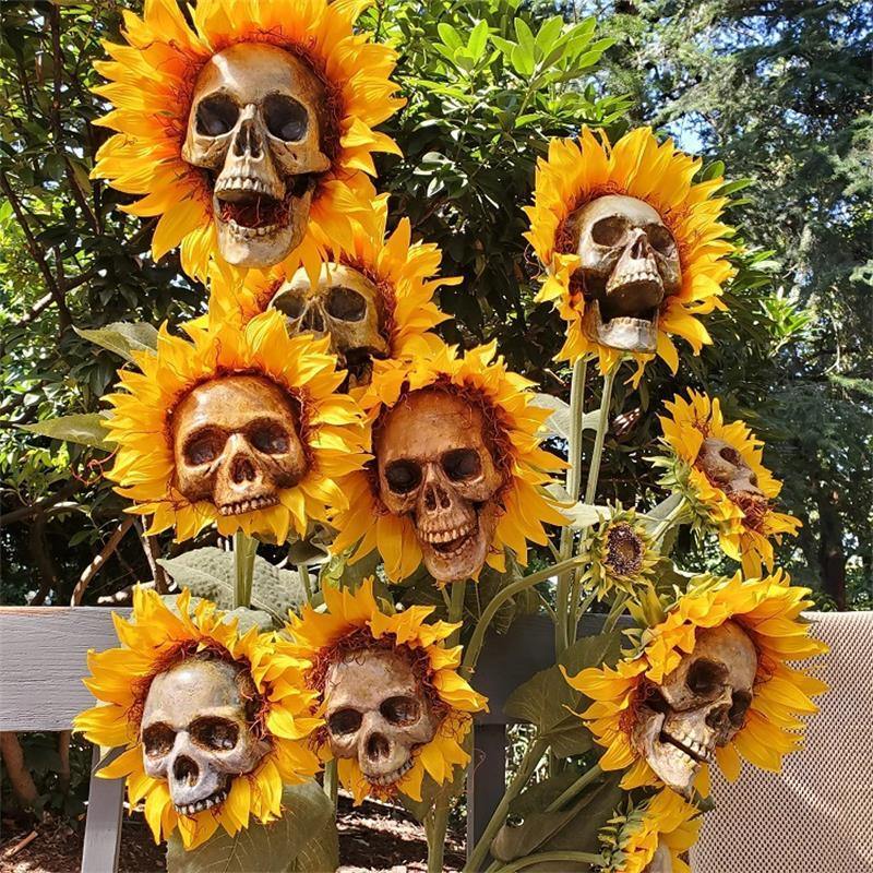 Halloween Skrämmande Solros Huvudskalle | Veska